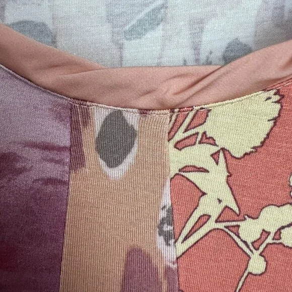 LOGO Lori Goldstein Tunic Top Womens Small Mixed Print Twisted Neck 3/4 Sleeve S - Picture 8 of 11